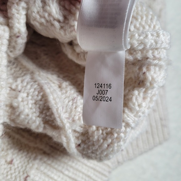 Lucky Brand Mens Cable Knit Crewneck Sweater Tofu Cream Speckled L S761-0018 NEW - Picture 9 of 14